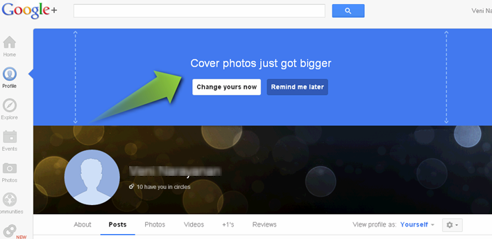 google plus cover page